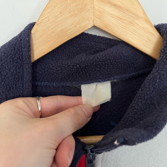 Tommy Hilfiger Men’s Colorblock Half-Zip Fleece - Navy/Red/Cream - Picture 3 of 3